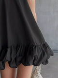 V-Neck Bubble Hem Mini Dress Plus Size
