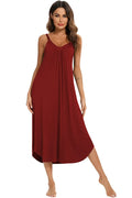 V-Neck Midi Lounge Dress for Women