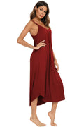 V-Neck Midi Lounge Dress for Women