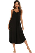 V-Neck Midi Lounge Dress for Women