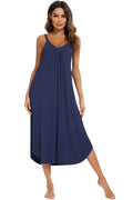 V-Neck Midi Lounge Dress for Women