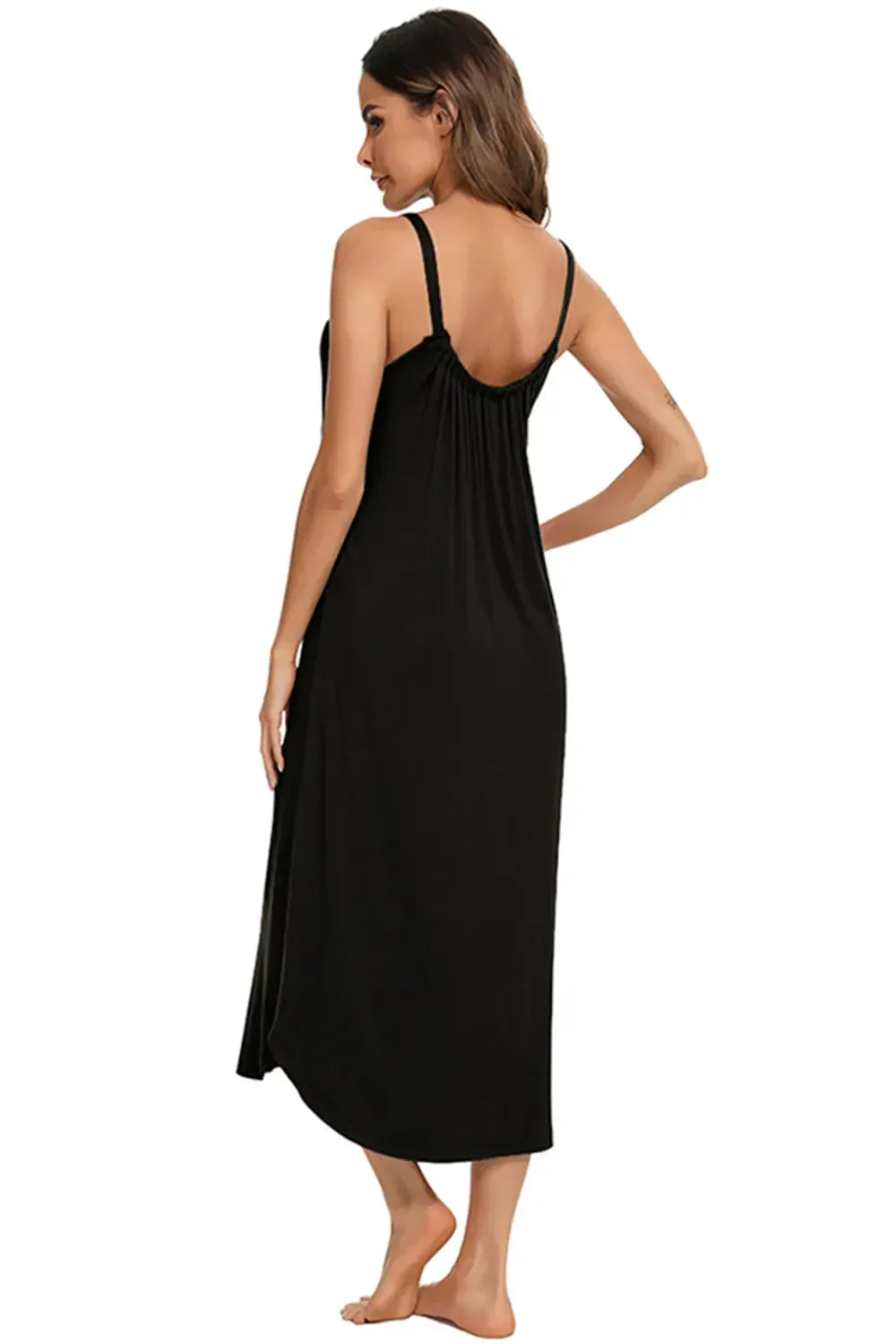V-Neck Midi Lounge Dress for Women