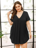 V-Neck Short Sleeve Lounge Dress for Women