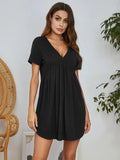 V-Neck Short Sleeve Lounge Dress for Women