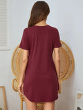 V-Neck Short Sleeve Lounge Dress for Women
