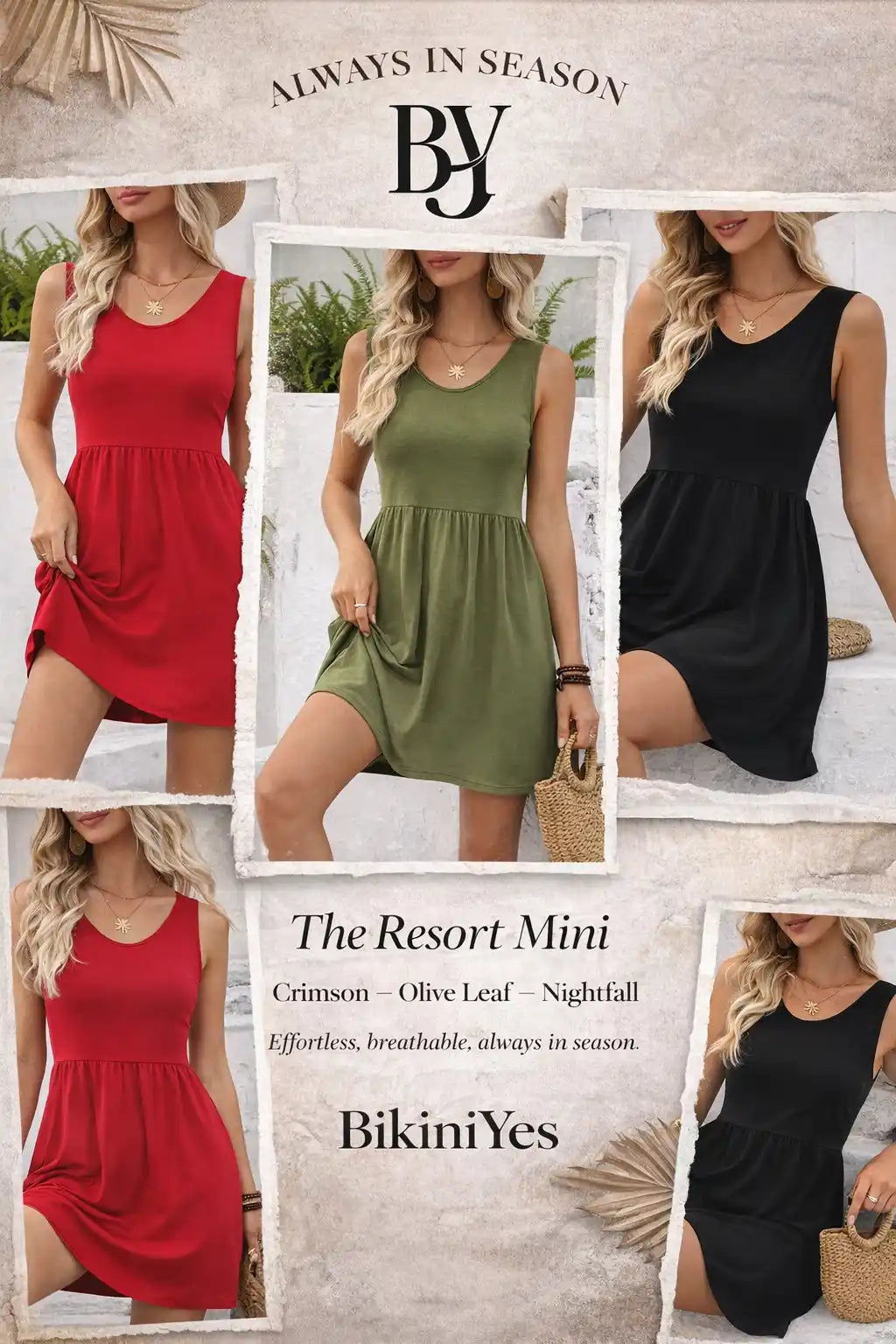 Robe mini sans manches à col en V