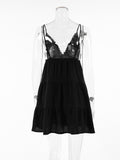 V-Neck Tiered Mini Dress
