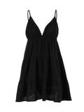 V-Neck Tiered Mini Dress