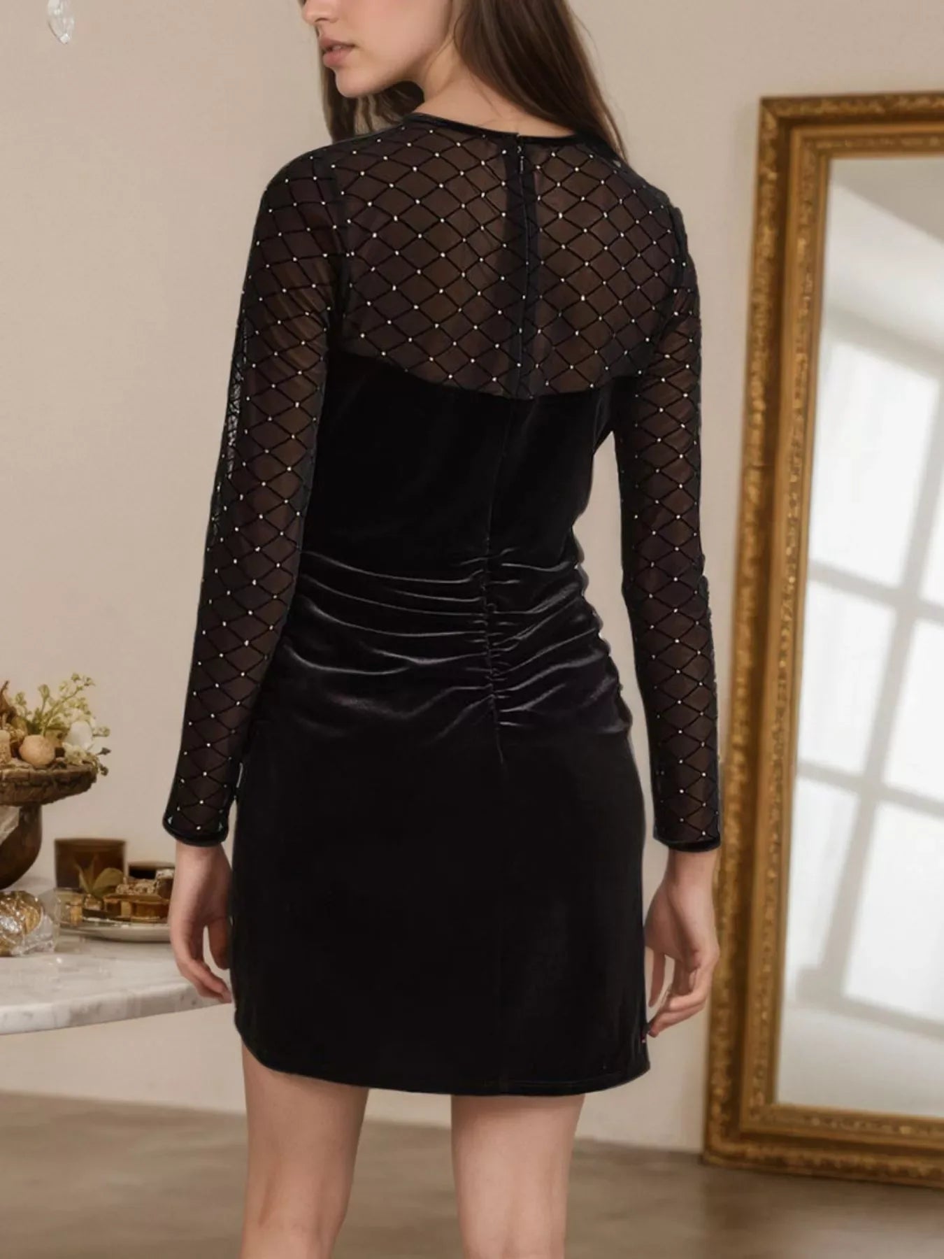 Velvet Christmas Party Mini Dress