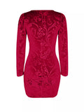 Velvet Floral Mini Dress