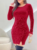 Velvet Floral Mini Dress