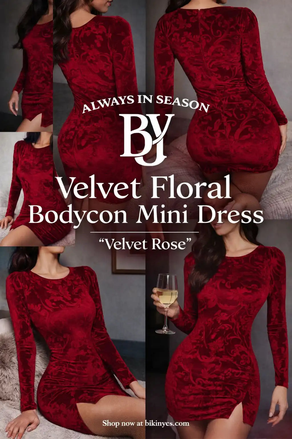 Velvet Floral Mini Dress