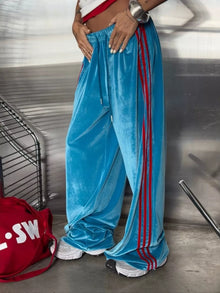 Velvet Wide-Leg Lounge Pants