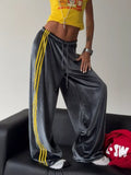 Velvet Wide-Leg Pants Dark Gray / S
