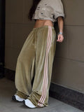 Velvet Wide-Leg Pants Green / S