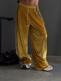 Velvet Wide-Leg Pants Yellow / S
