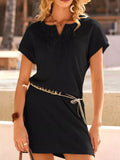 Waffle Knit Short Sleeve Dress
