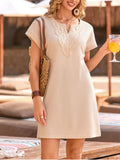 Waffle Knit Short Sleeve Dress
