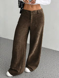 Wide Leg Corduroy Pants for Women