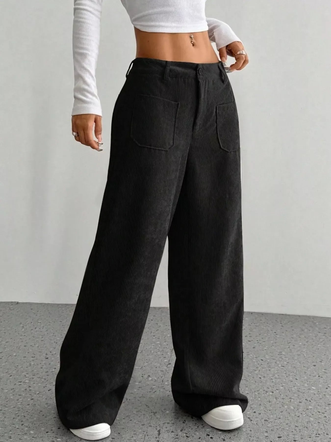 Wide Leg Corduroy Pants for Women