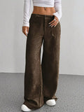 Wide Leg Corduroy Pants for Women