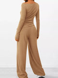 Long Sleeve Top and Wide Leg Pants Set