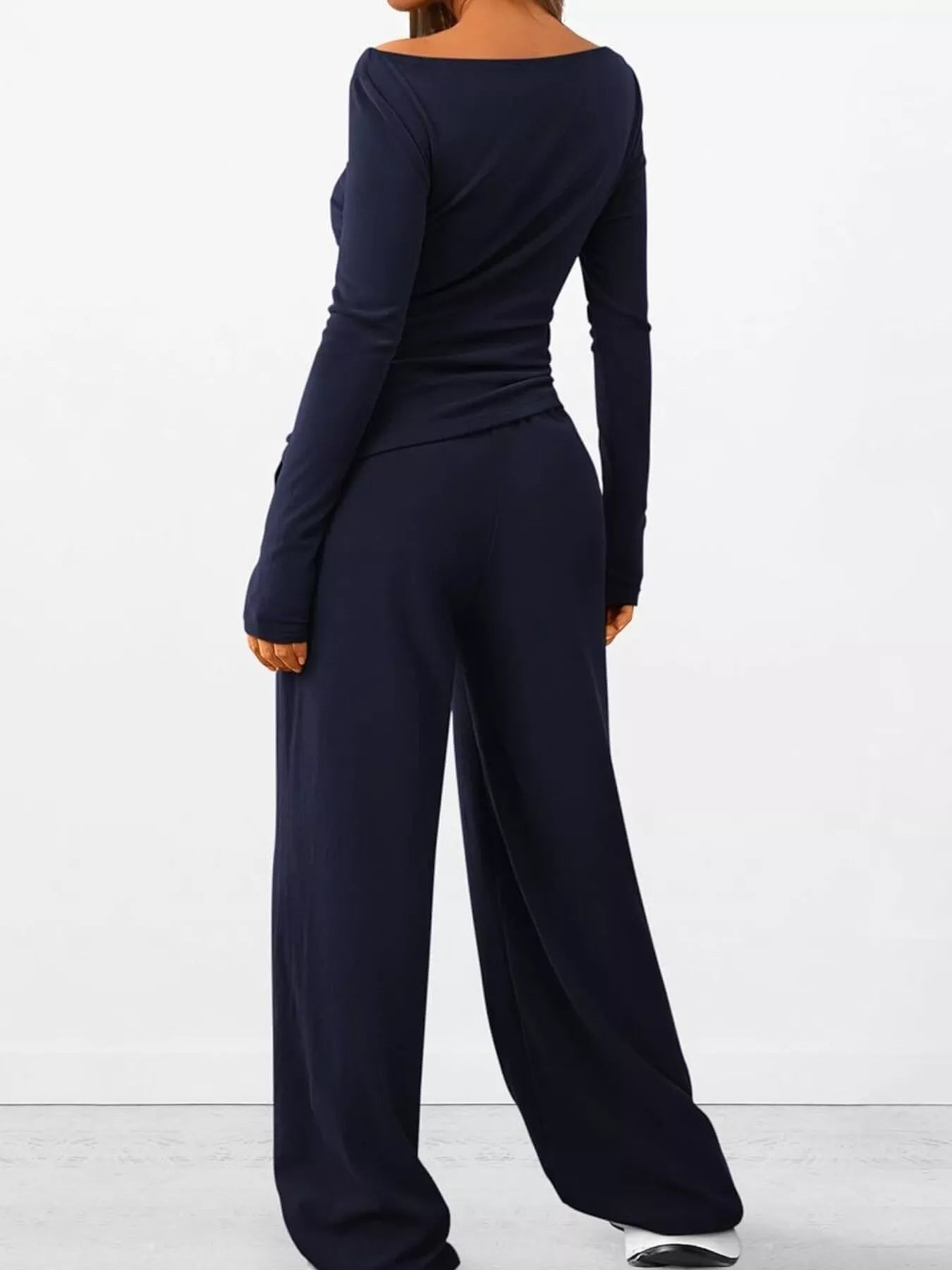 Long Sleeve Top and Wide Leg Pants Set