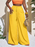 Wide-Leg Pants with Drawstring