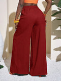 Wide-Leg Pants with Drawstring