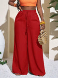 Wide-Leg Pants with Drawstring