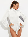 Women’s Backless Lantern Sleeve Bodysuit