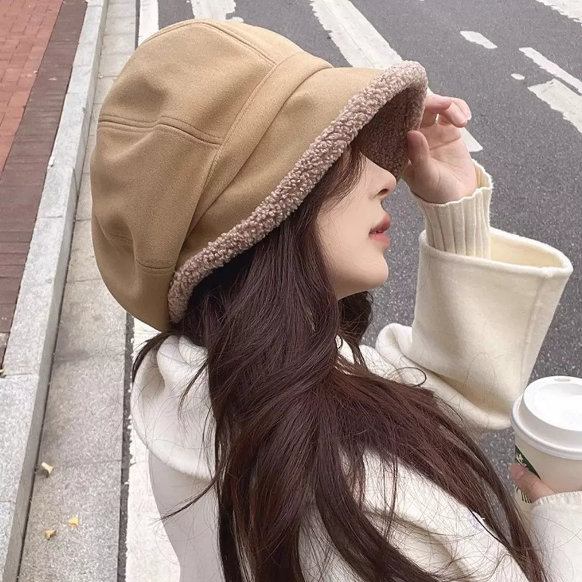 Women’s Baker Boy Hat Coffee / One Size