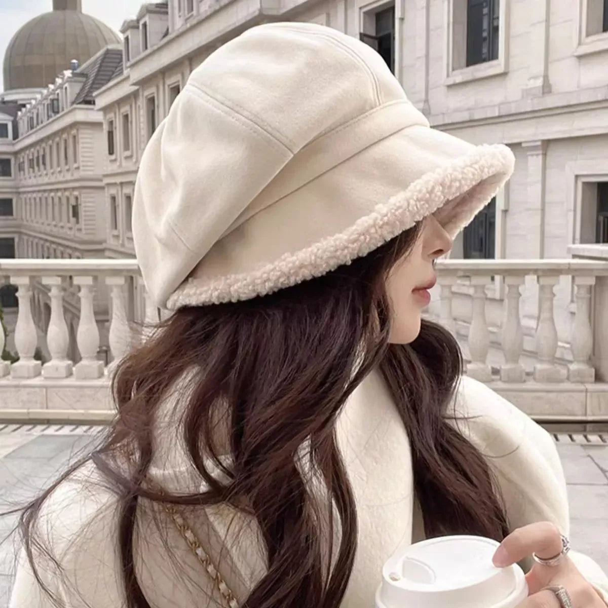 Women’s Baker Boy Hat Off-white / One Size