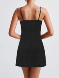 Contrast-Trim Mini Cami Dress