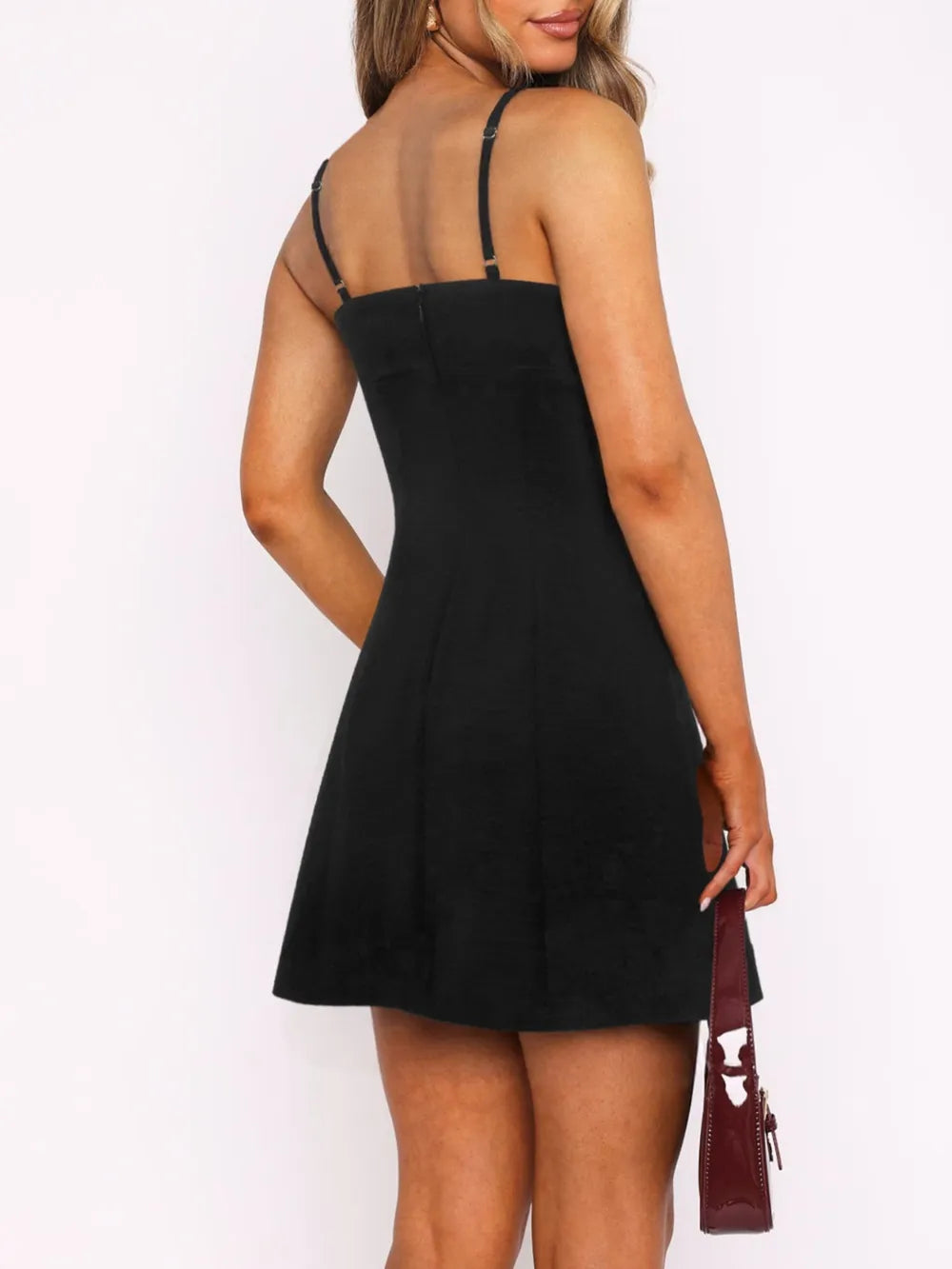 Contrast-Trim Mini Cami Dress