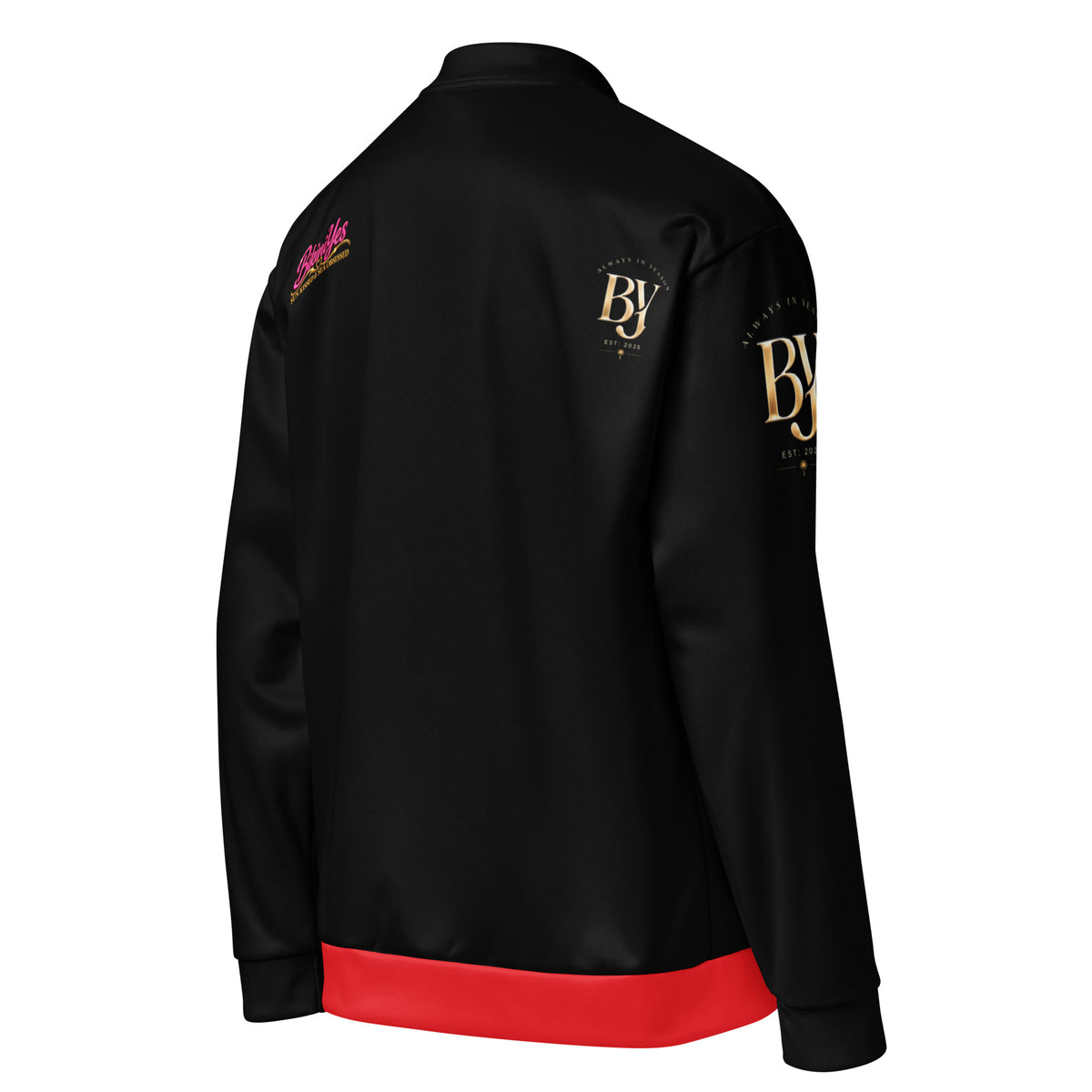 BY Tan Lines & Paradise — Women’s Black & Red Bomber Jacket