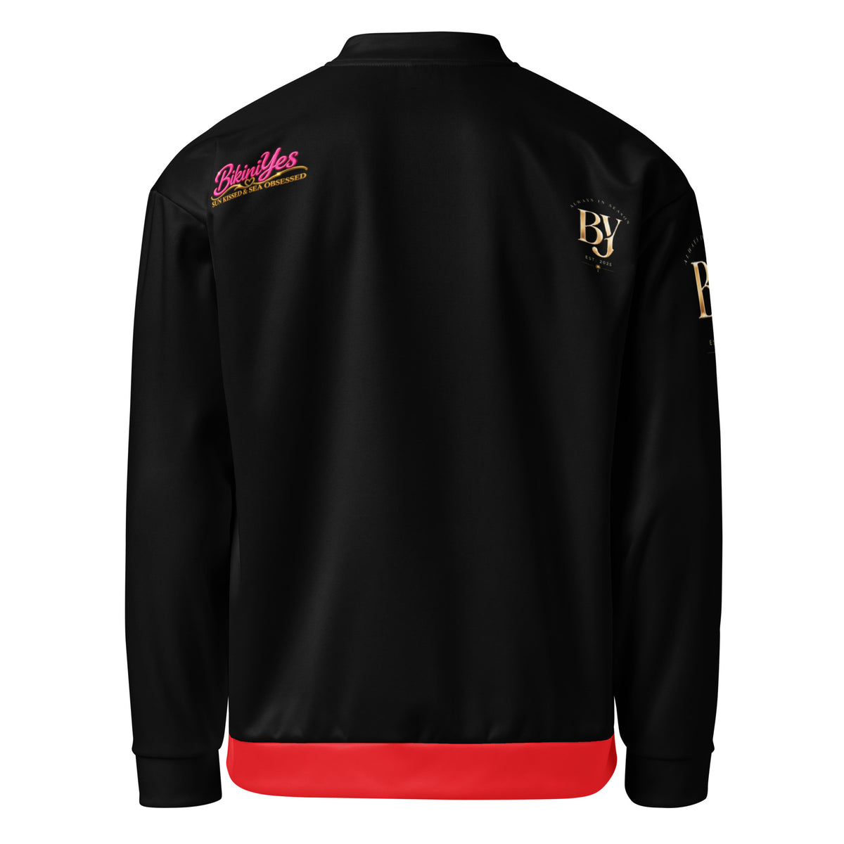 BY Tan Lines & Paradise — Women’s Black & Red Bomber Jacket
