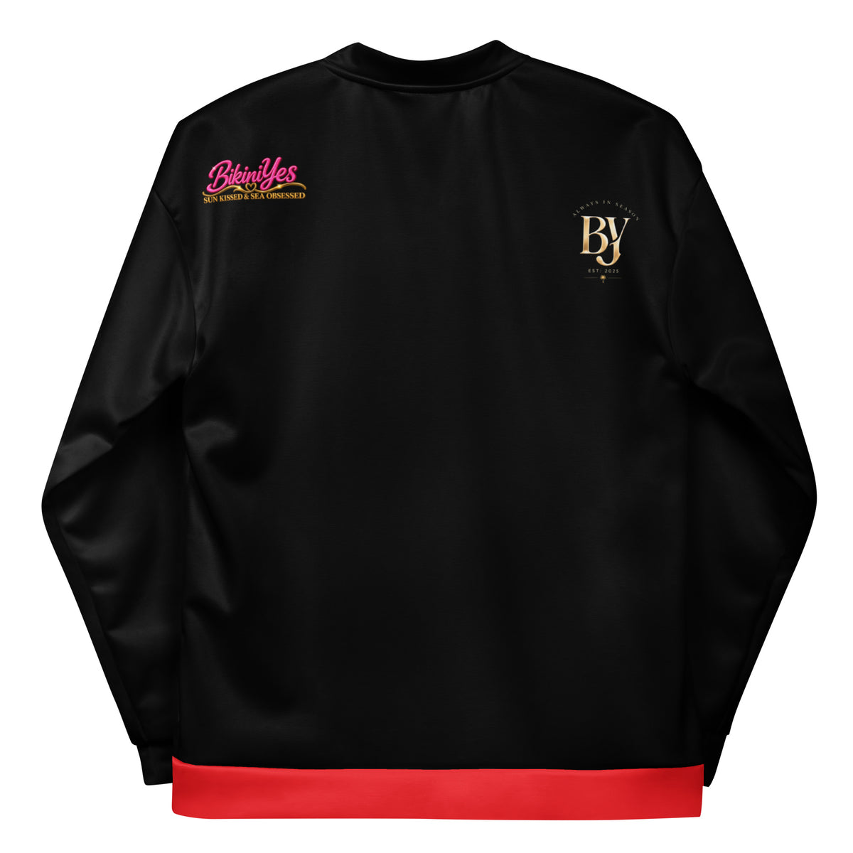 BY Tan Lines & Paradise — Women’s Black & Red Bomber Jacket