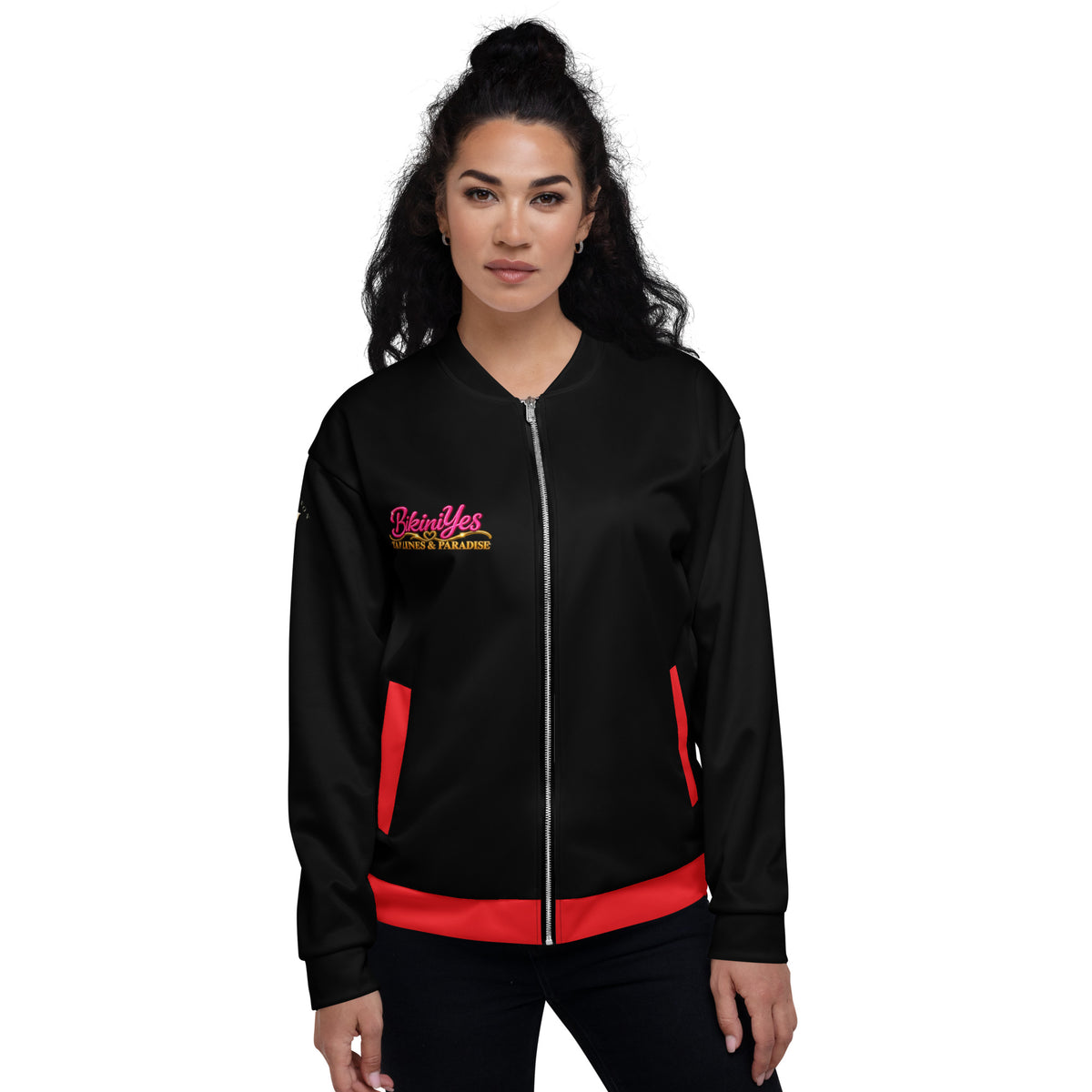 BY Tan Lines & Paradise — Women’s Black & Red Bomber Jacket S / Black / Red