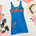 BY Island Glow — Women’s Blue Tropical Skater Dress