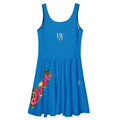BY Island Glow — Women’s Blue Tropical Skater Dress