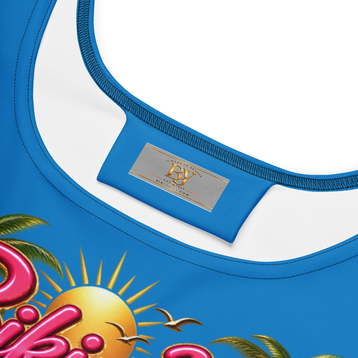 BY Island Glow — Women’s Blue Tropical Skater Dress