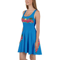 BY Island Glow — Women’s Blue Tropical Skater Dress