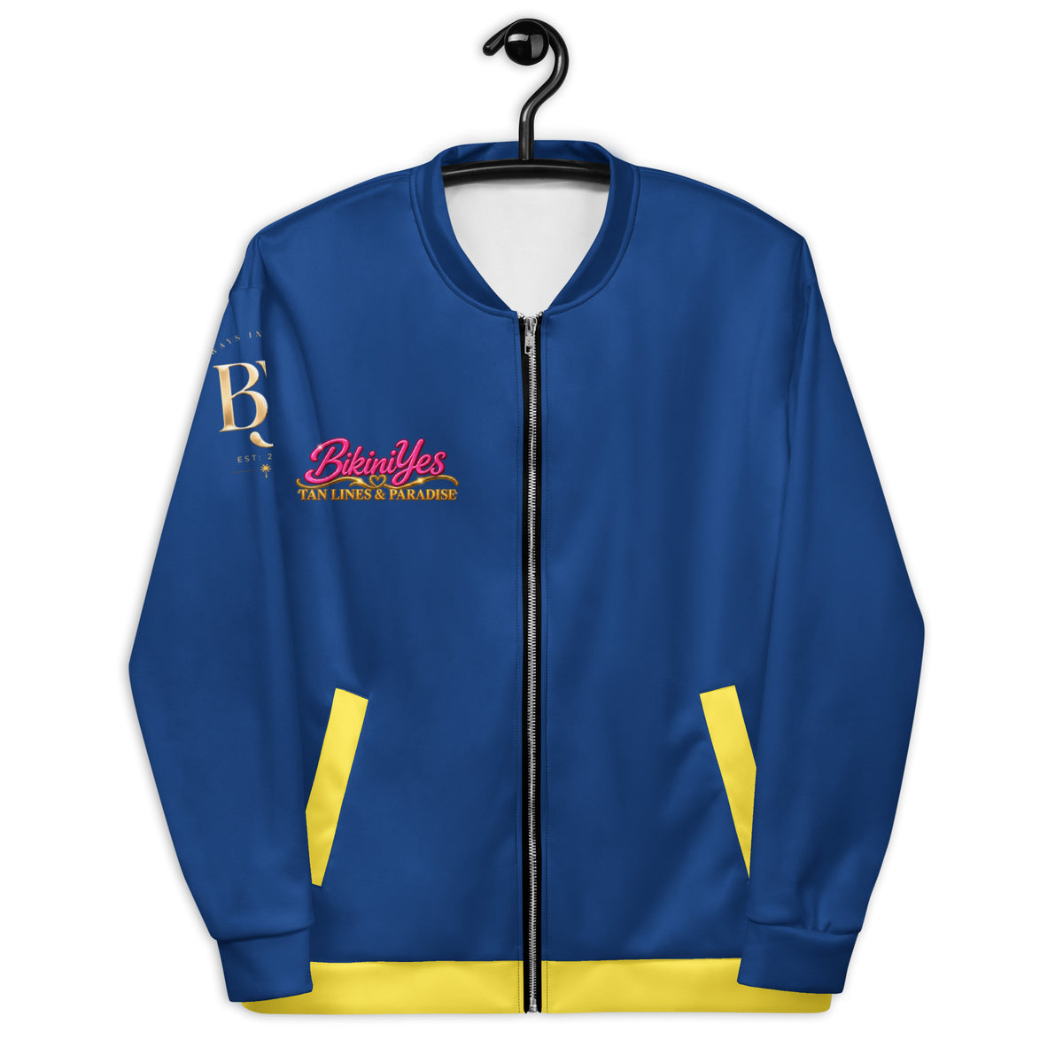 BY Tan Lines & Paradise — Women’s Blue & Yellow Bomber Jacket