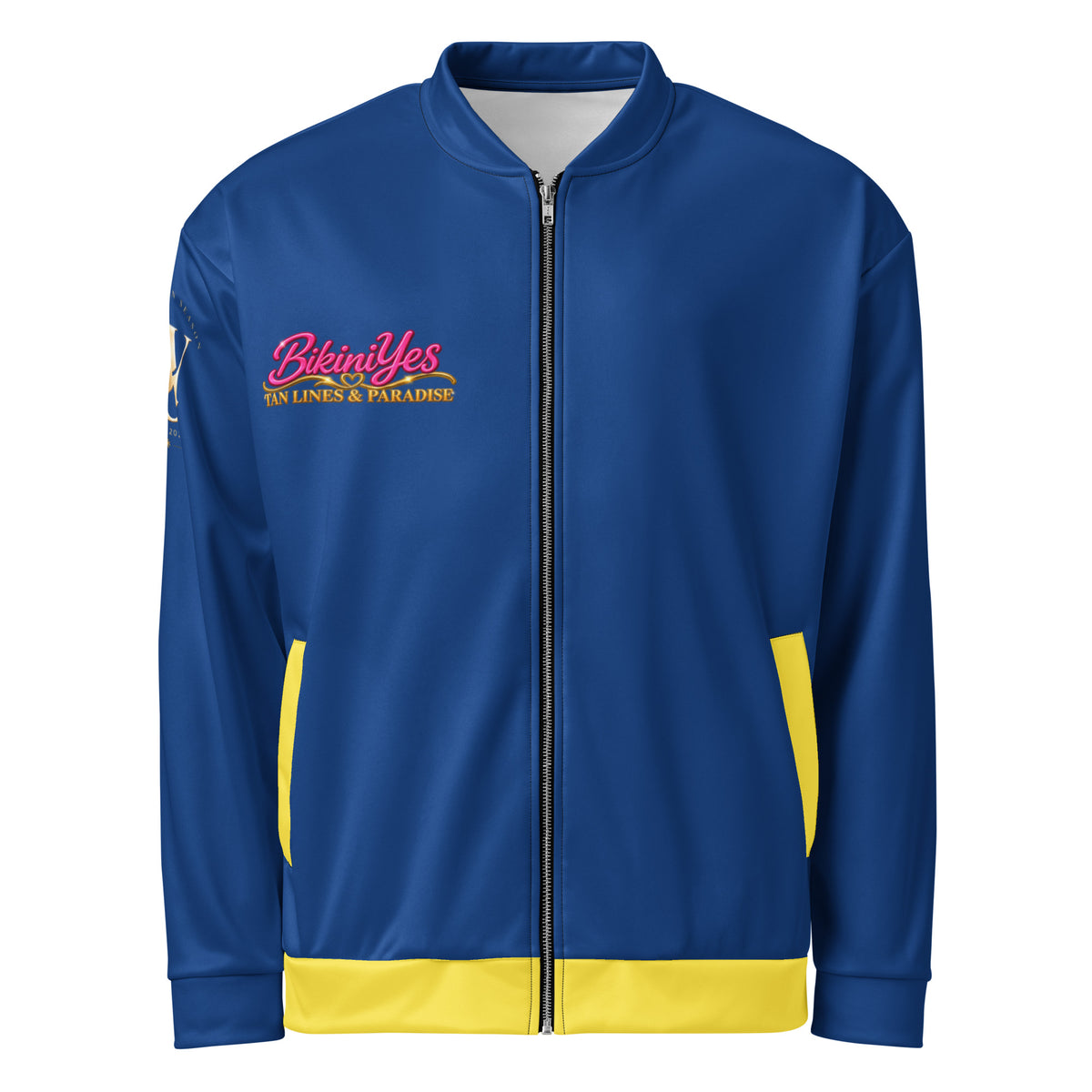 BY Tan Lines & Paradise — Women’s Blue & Yellow Bomber Jacket