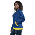 BY Tan Lines & Paradise — Women’s Blue & Yellow Bomber Jacket