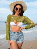 Women’s Distressed Beach Cover Ups Matcha Green / S