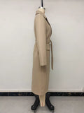 Double-Breasted Lapel Longline Coat