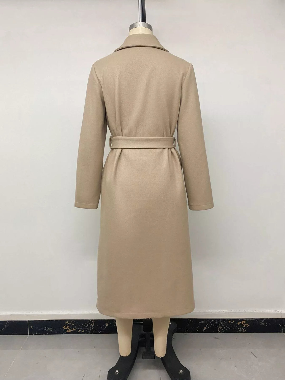 Double-Breasted Lapel Longline Coat