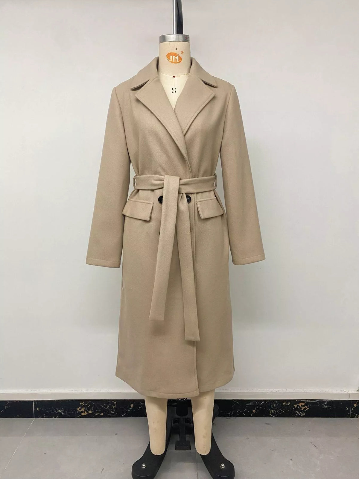 Double-Breasted Lapel Longline Coat